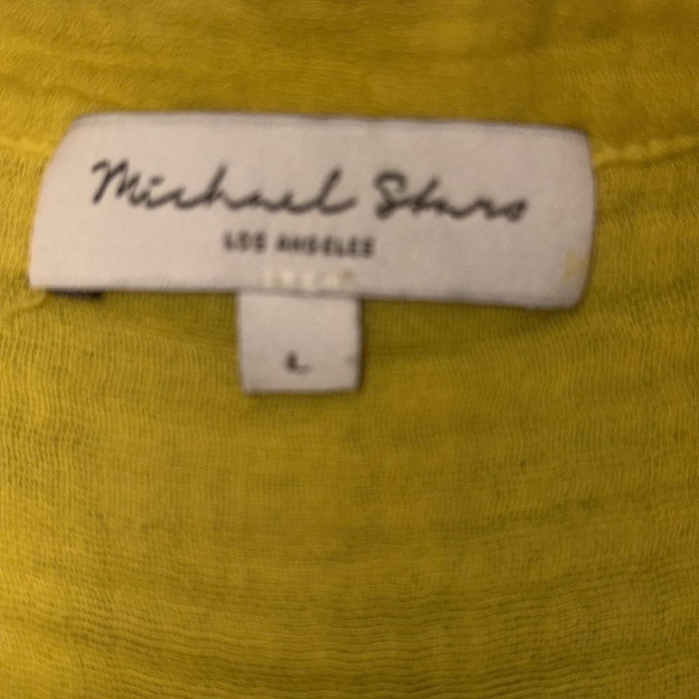 Michael Stars Daisy Gauze Dress Lemon- lime shade- 100% cotton- tiny flaw - Picture 4 of 16